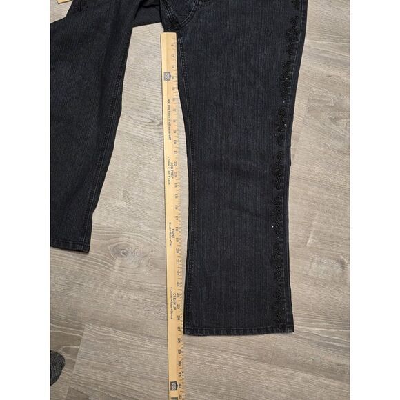 COS Jeans Women's Black Embroidered Denim Jeans Size 12P - Picture 5 of 11